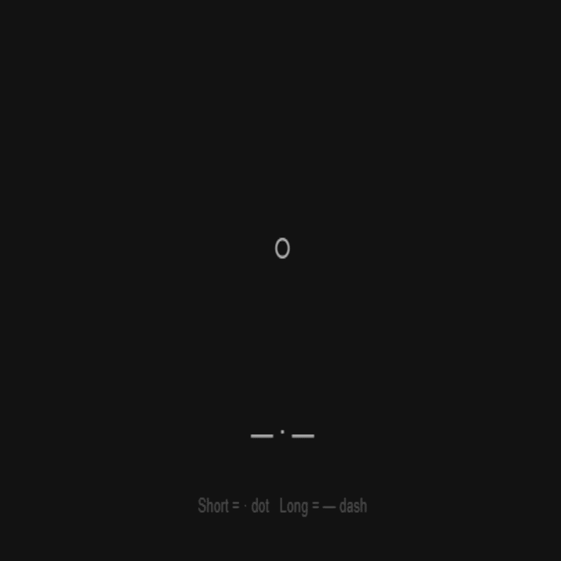 The whole screen flashes when you hit space. Short press is a dot, long press is a dash. It logs your pattern at the bottom so you can actually tap out real morse code.